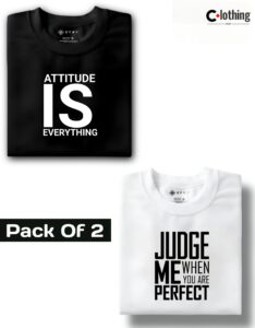 Attitude is Everything : Black & Judge me when you are perfect : White combo pack Combo Pack