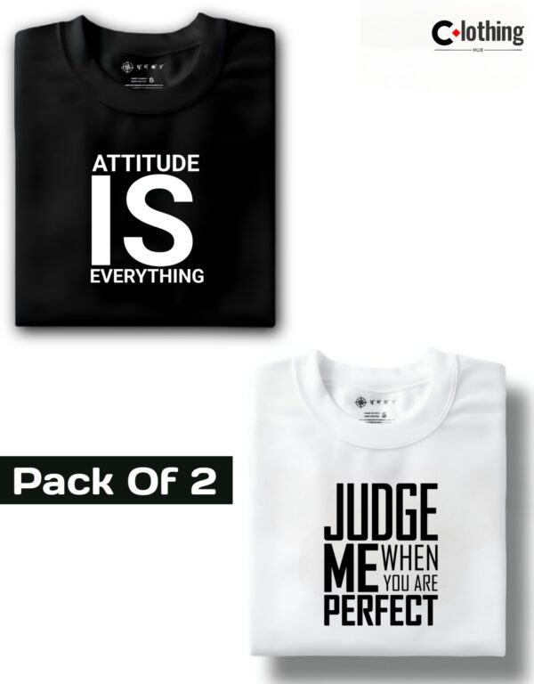 Attitude is Everything : Black & Judge me when you are perfect : White combo pack Combo Pack